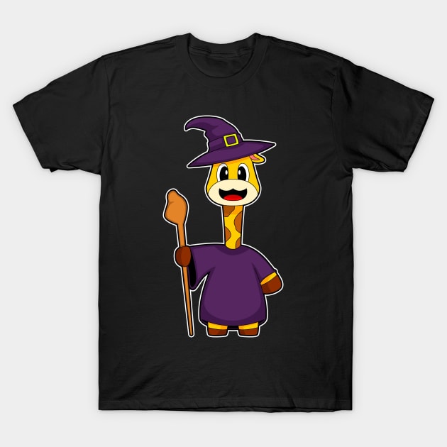 Giraffe Halloween Witch T-Shirt by Markus Schnabel